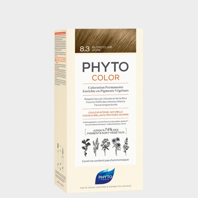 Creme Coloração Permanente Phyto Phytocolor Kit 8.3 Louro Claro Dourado Creme Coloração Permanente Phyto Phytocolor Kit 8.3 Louro Claro Dourado