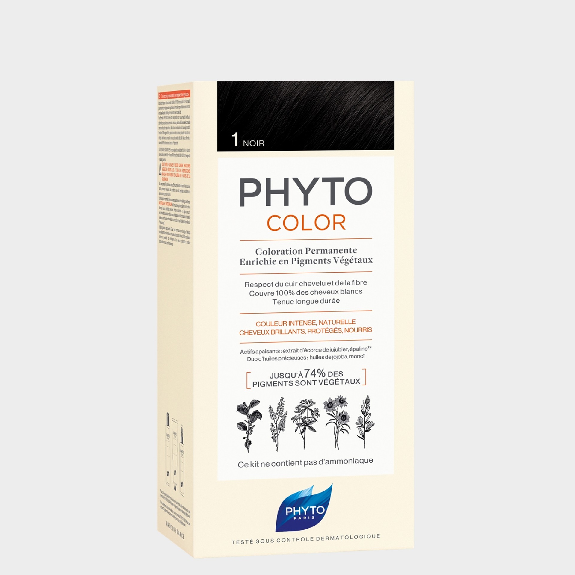 Creme Coloração Permanente Phyto Phytocolor Kit 1 Preto
