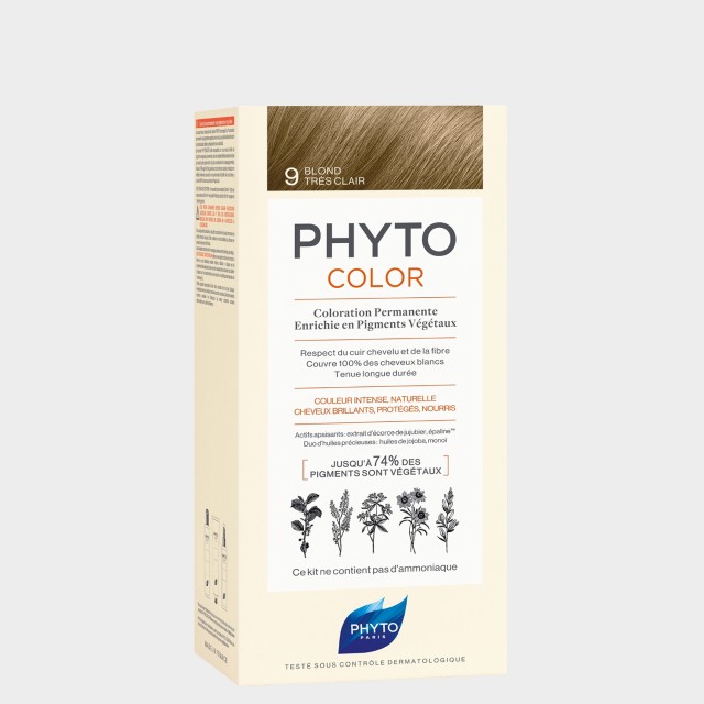 Creme Colorao Permanente Phyto Phytocolor Kit 9 Louro Muito Claro