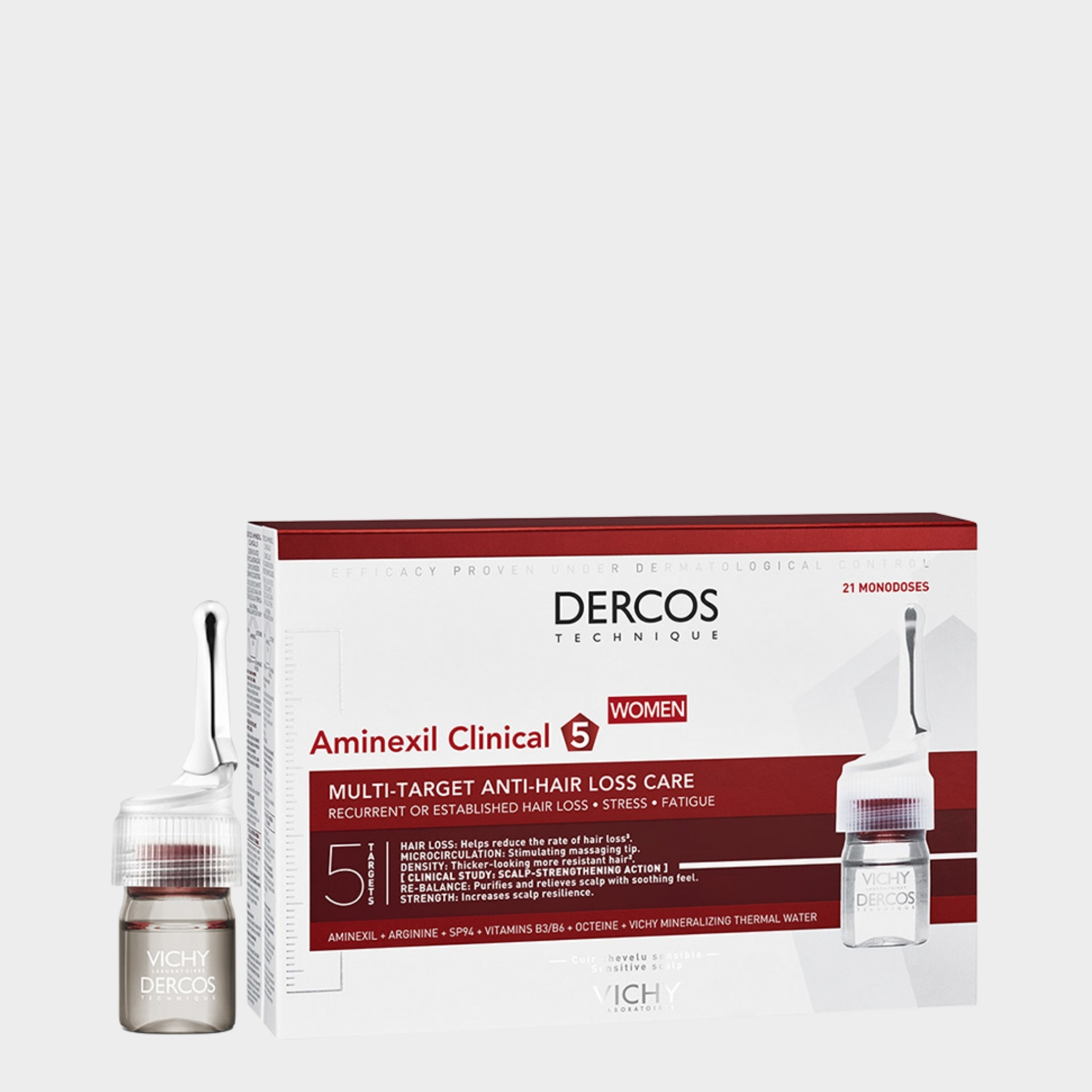 Ampolas Cuidado Anti-Queda Mulher Vichy Aminexil Clinical 5 21 ampolas