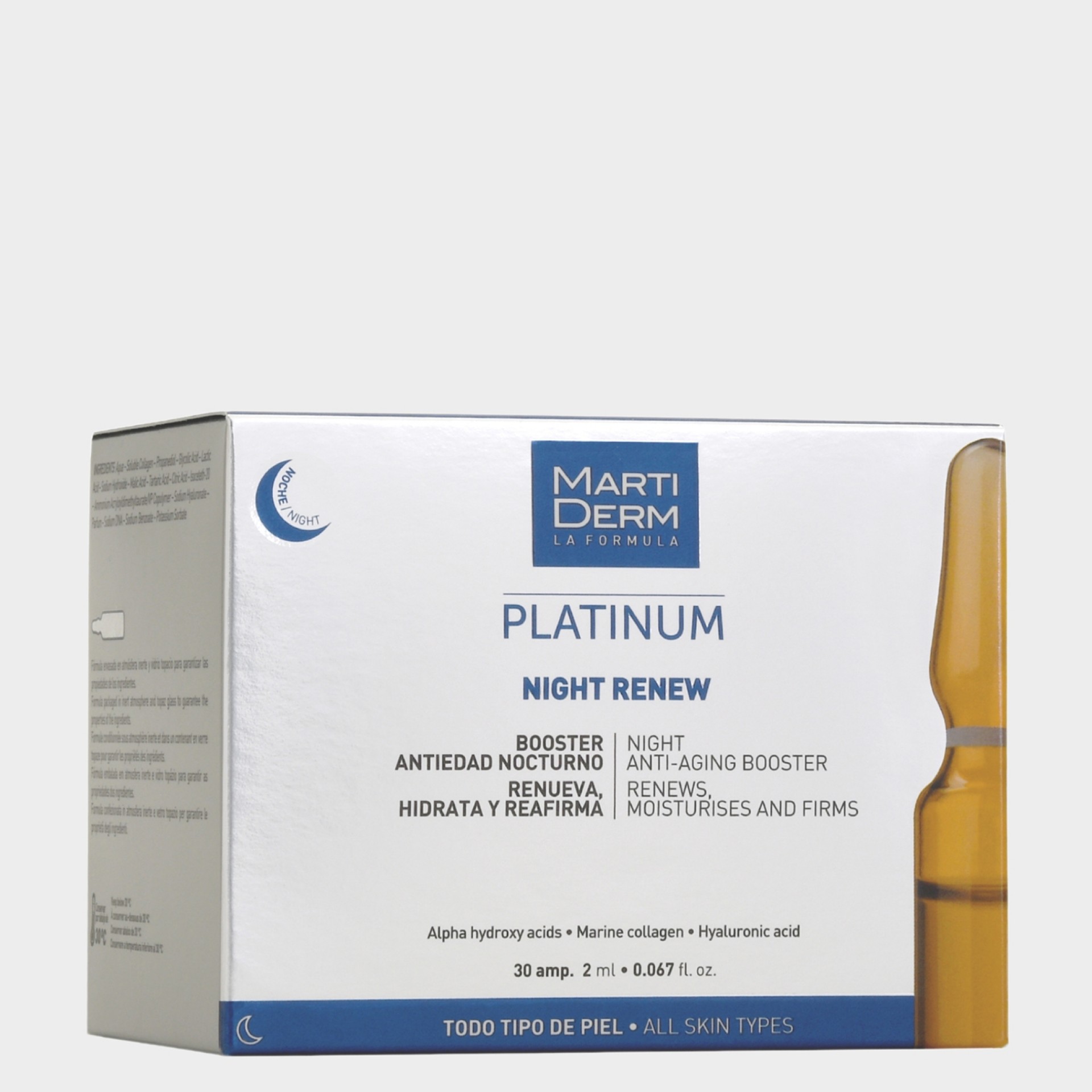 Ampolas Ação Regeneradora MartiDerm Platinum Night Renew 30 ampolas