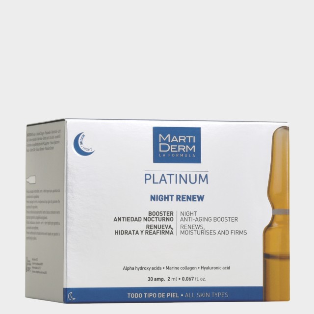 Ampolas Ao Regeneradora MartiDerm Platinum Night Renew 30 ampolas