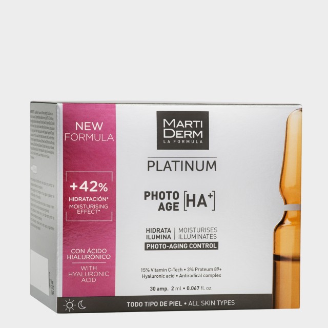 Ampolas Anti-Envelhecimento MartiDerm Platinum Photo-Age HA+ 30 ampolas