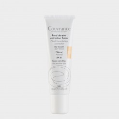 Base Fluida Corretora Avne Couvrance SPF20 Tom Natural Pele Sensvel 30 ml
