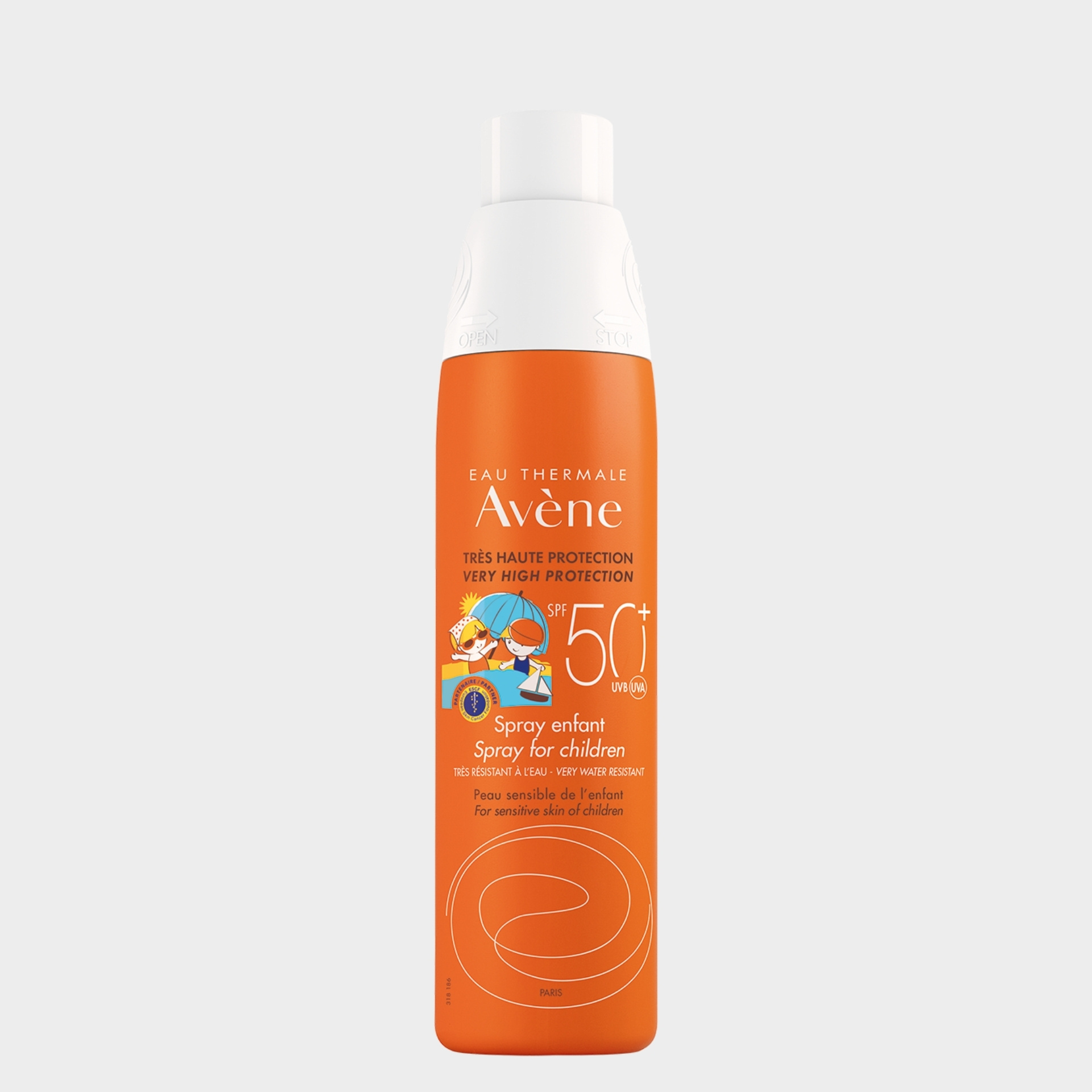 Protetor Solar Criança Spray Avène SPF50+ Pele Clara Hipersensível 200 ml