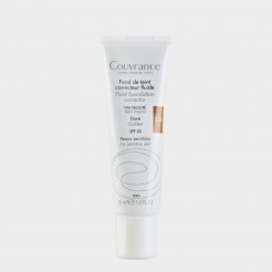 Base Fluida Corretora Avne Couvrance SPF20 Tom Dourado Pele Sensvel 30 ml