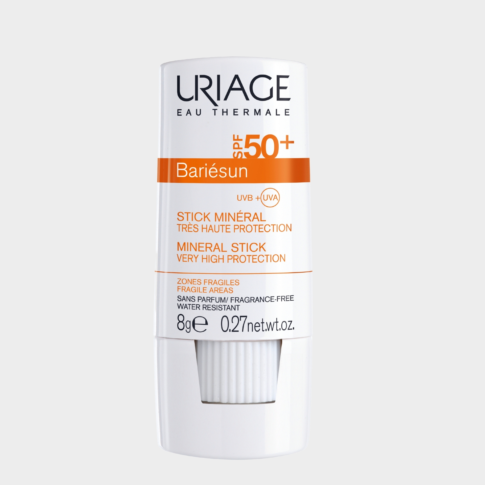 Stick Protetor Solar Zonas Frágeis Uriage Bariésun Mineral SPF50+ 8 gr