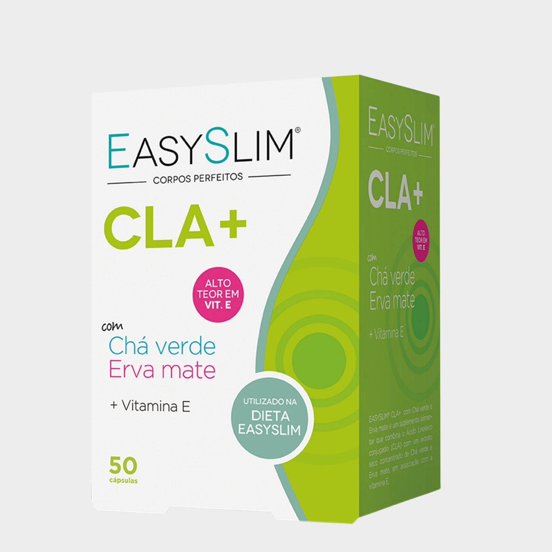 Suplemento Perda Peso EasySlim CLA+ Chá Verde & Erva Mate 50 cápsulas