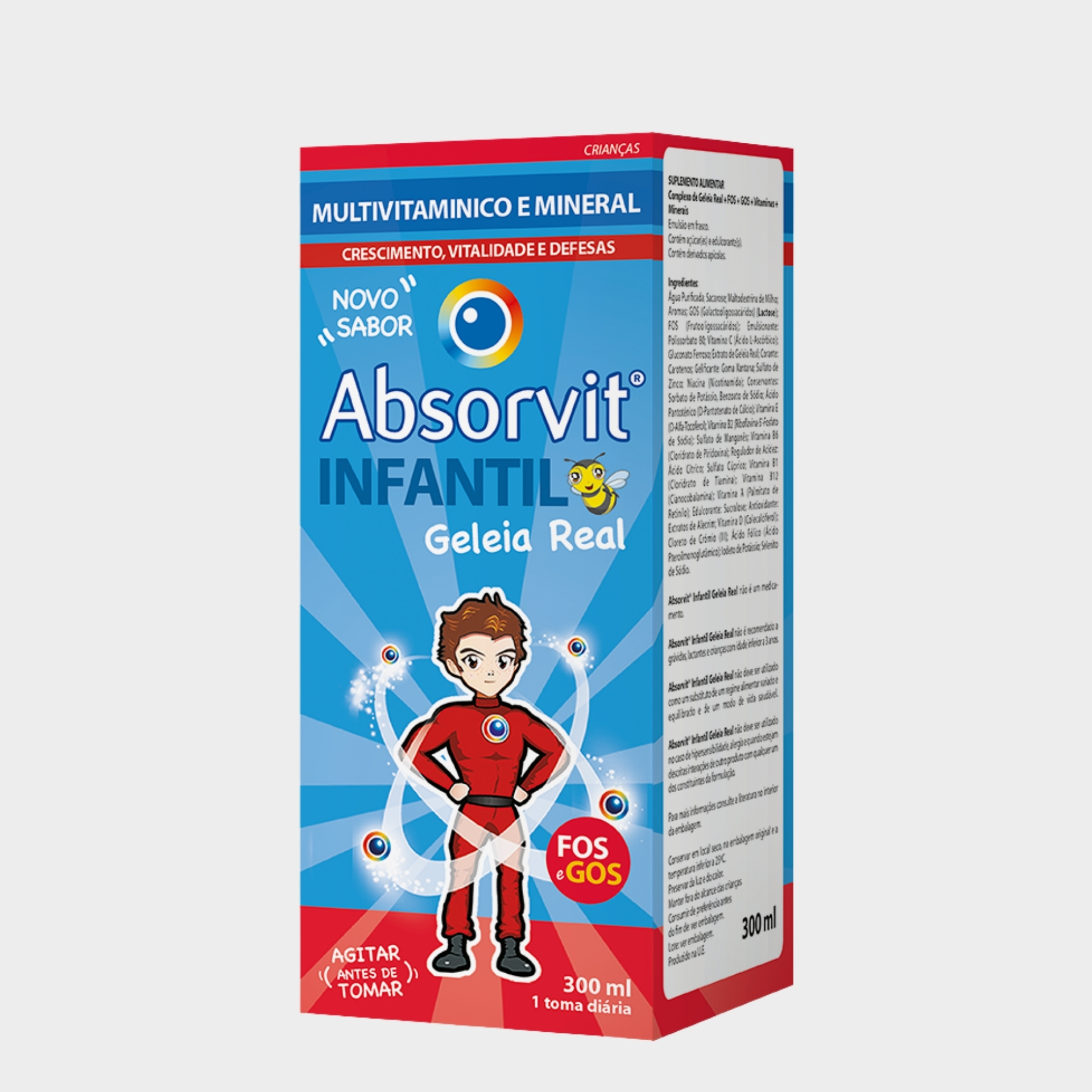 Suplemento Infantil Multivitamínico Absorvit Geleia Real 300 ml