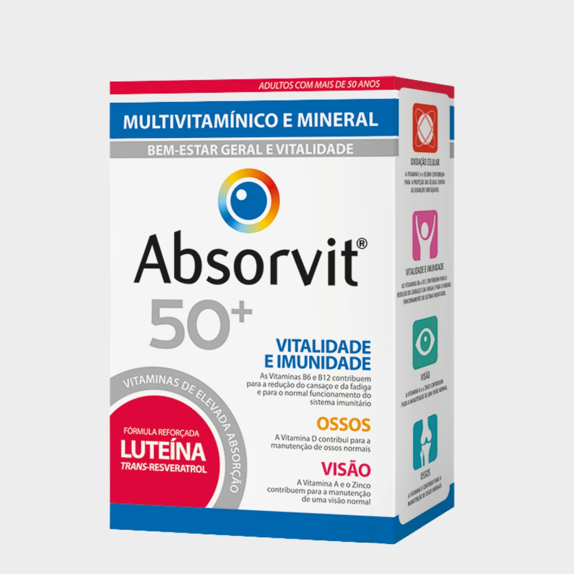 Suplemento Vitalidade Absorvit Geral +50 Anos 30 comprimidos