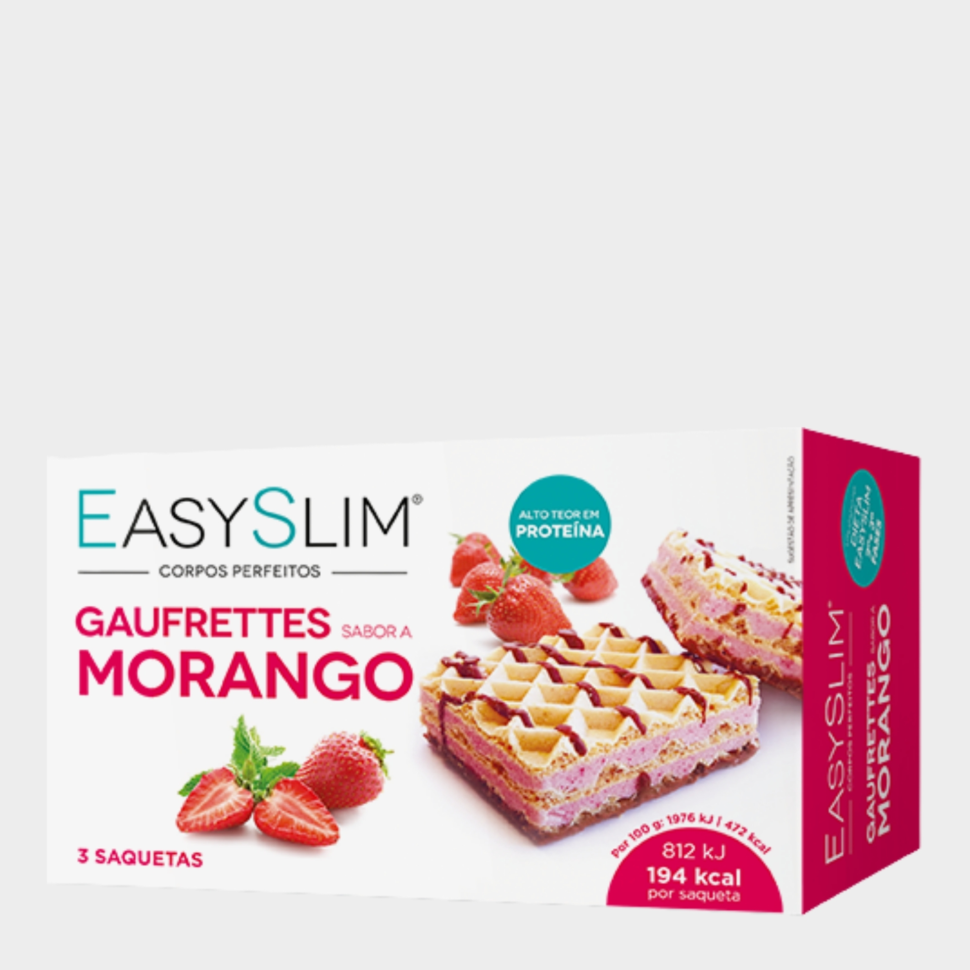 Gaufrettes Proteícas EasySlim Morango 3x 42 gr