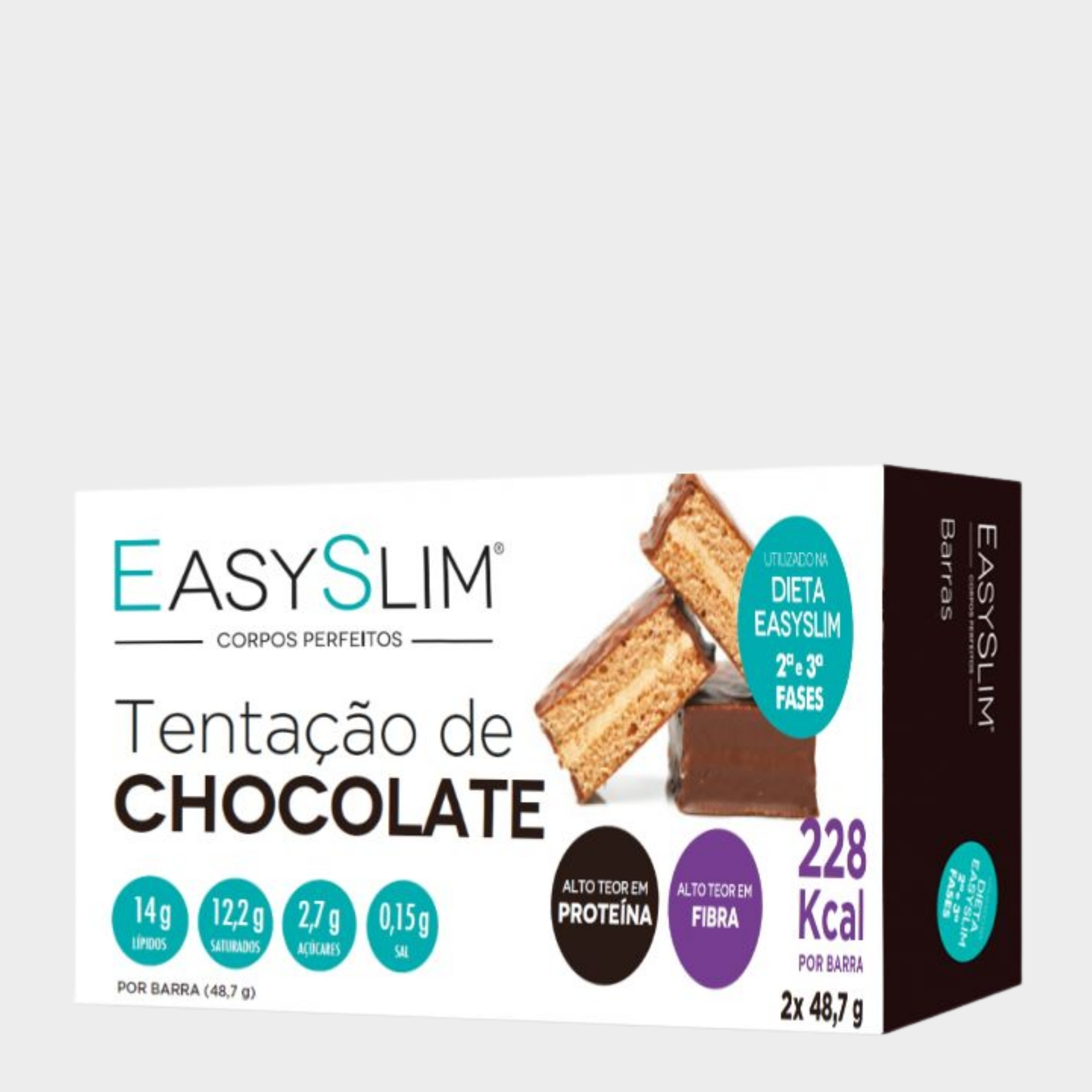 Barras Proteícas EasySlim Tentação de Chocolate 2x 48,7 gr