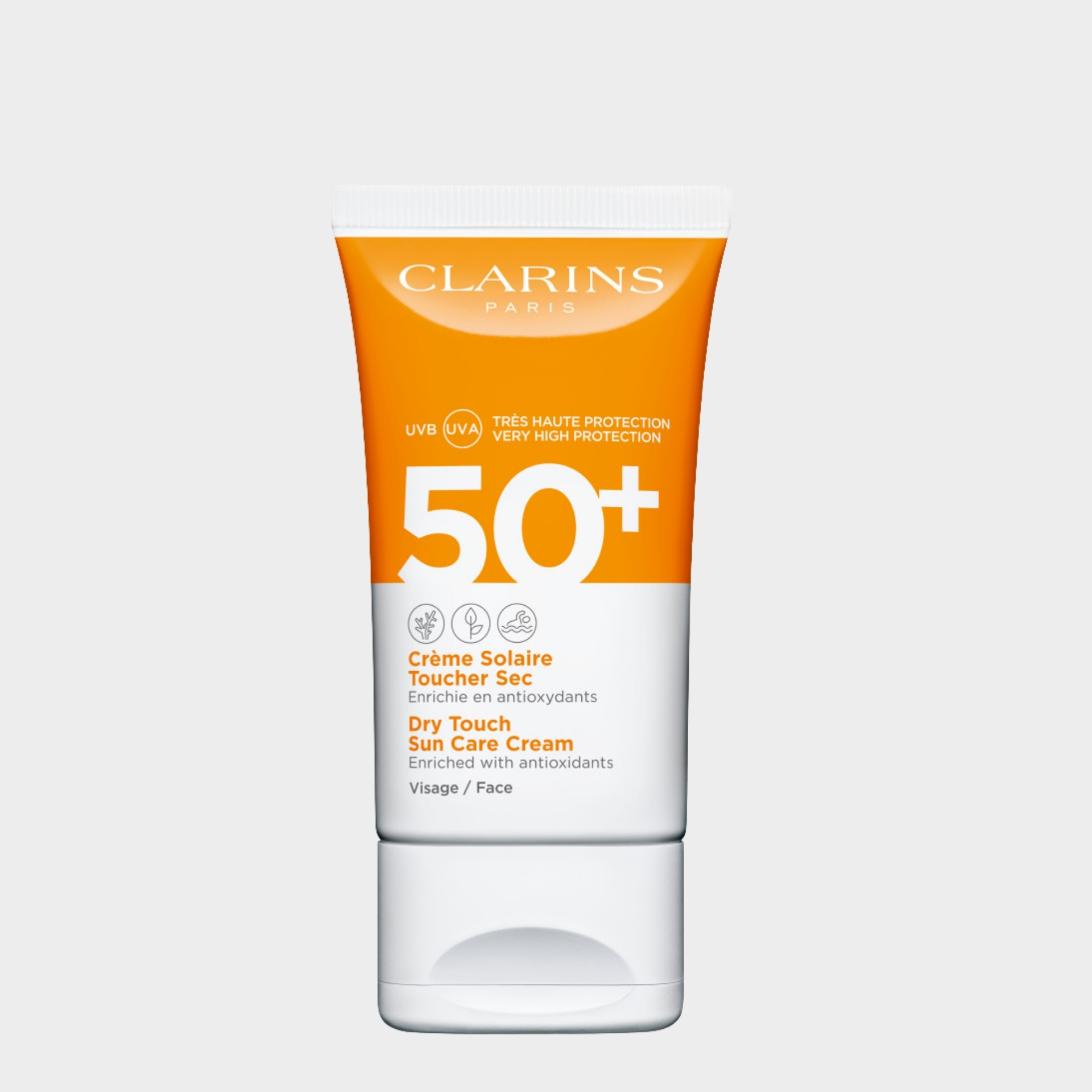 Protetor Solar Rosto Clarins SPF50 UVB UVA Crème Solaire Toucher Sec 50 ml
