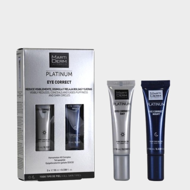 Cuidado de Olhos Corretor MartiDerm Platinum Pack Creme Dia 10 ml + Creme Noite 10 ml