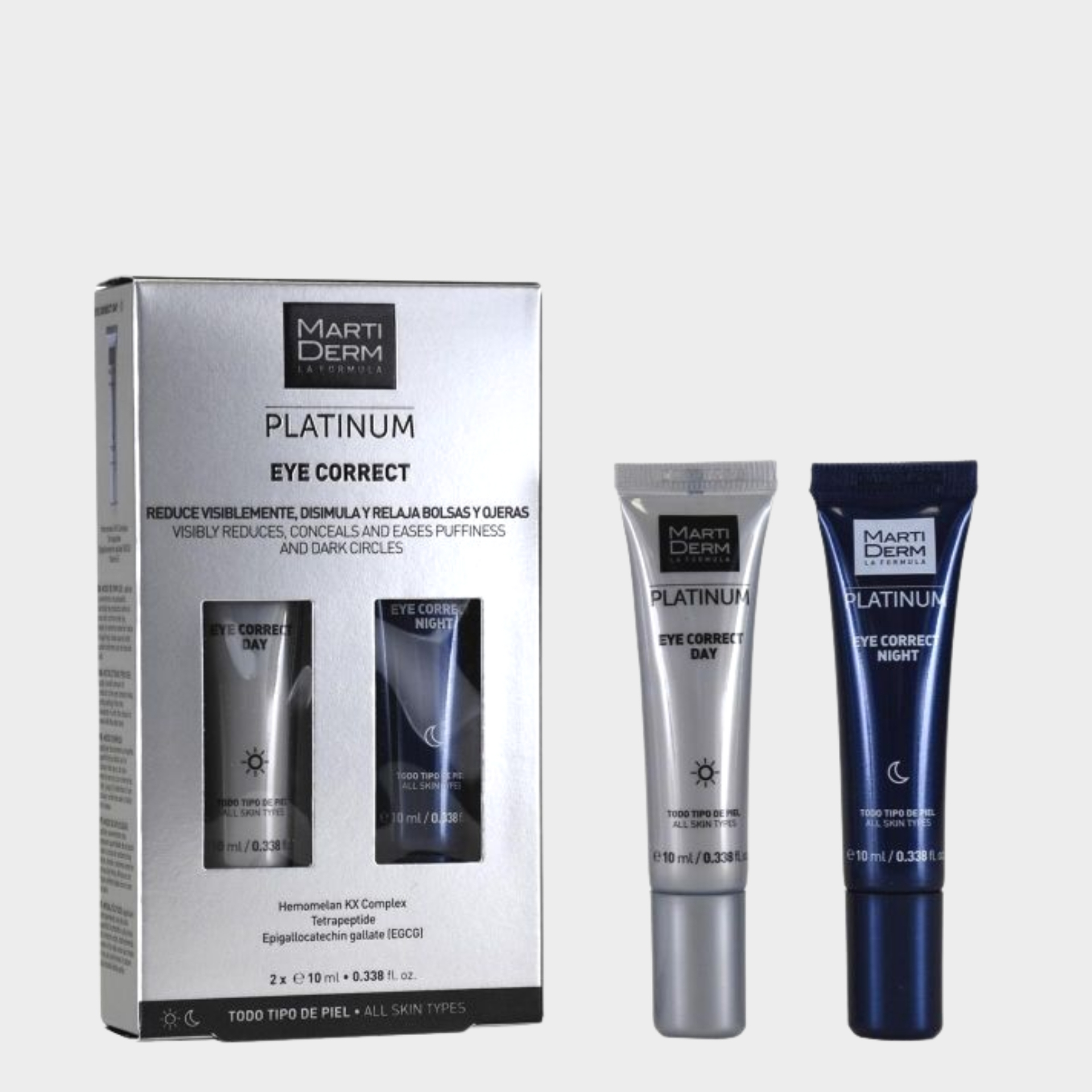 Cuidado de Olhos Corretor MartiDerm Platinum Pack Creme Dia 10 ml + Creme Noite 10 ml