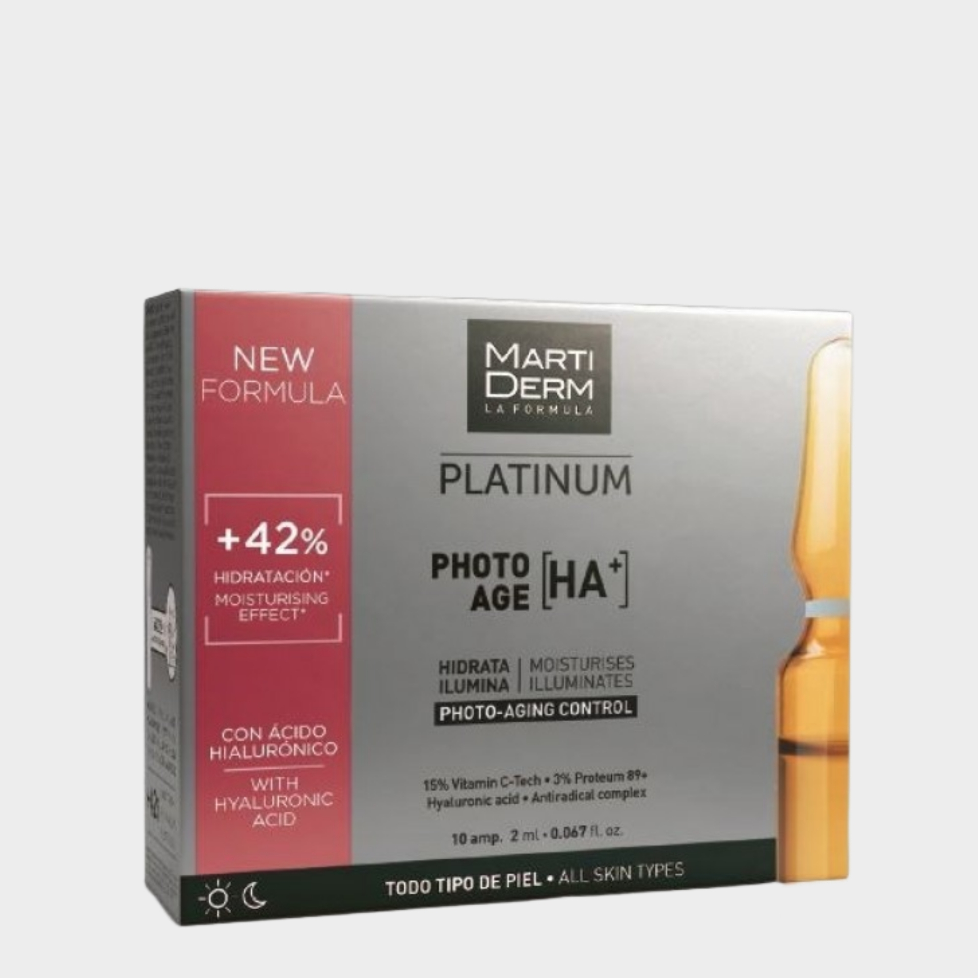 Ampolas Anti-Envelhecimento MartiDerm Platinum Photo-Age HA+ 10 ampolas