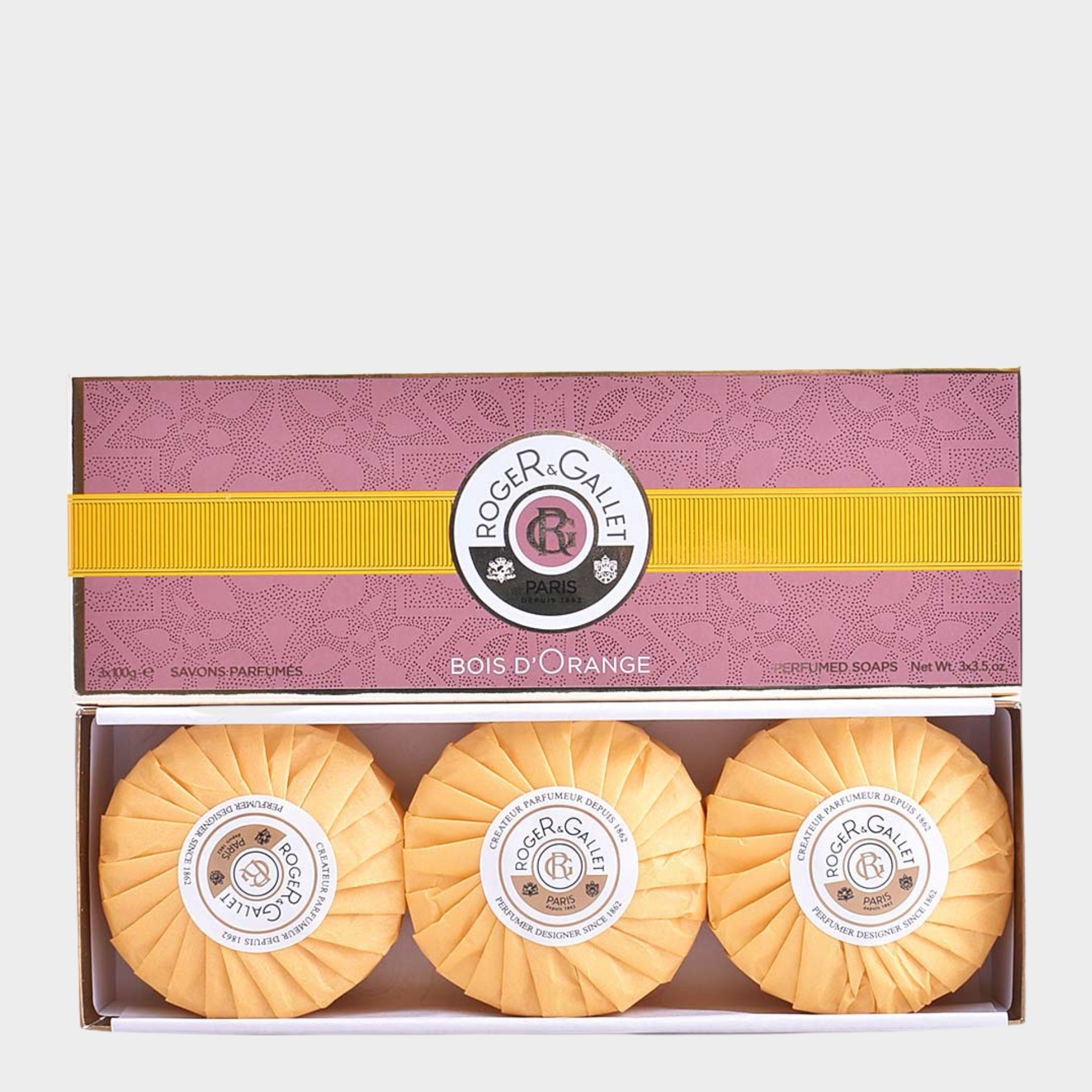 Sabonetes Perfumados Roger & Gallet Bois d'Orange Caixa Viagem 3x 100 gr
