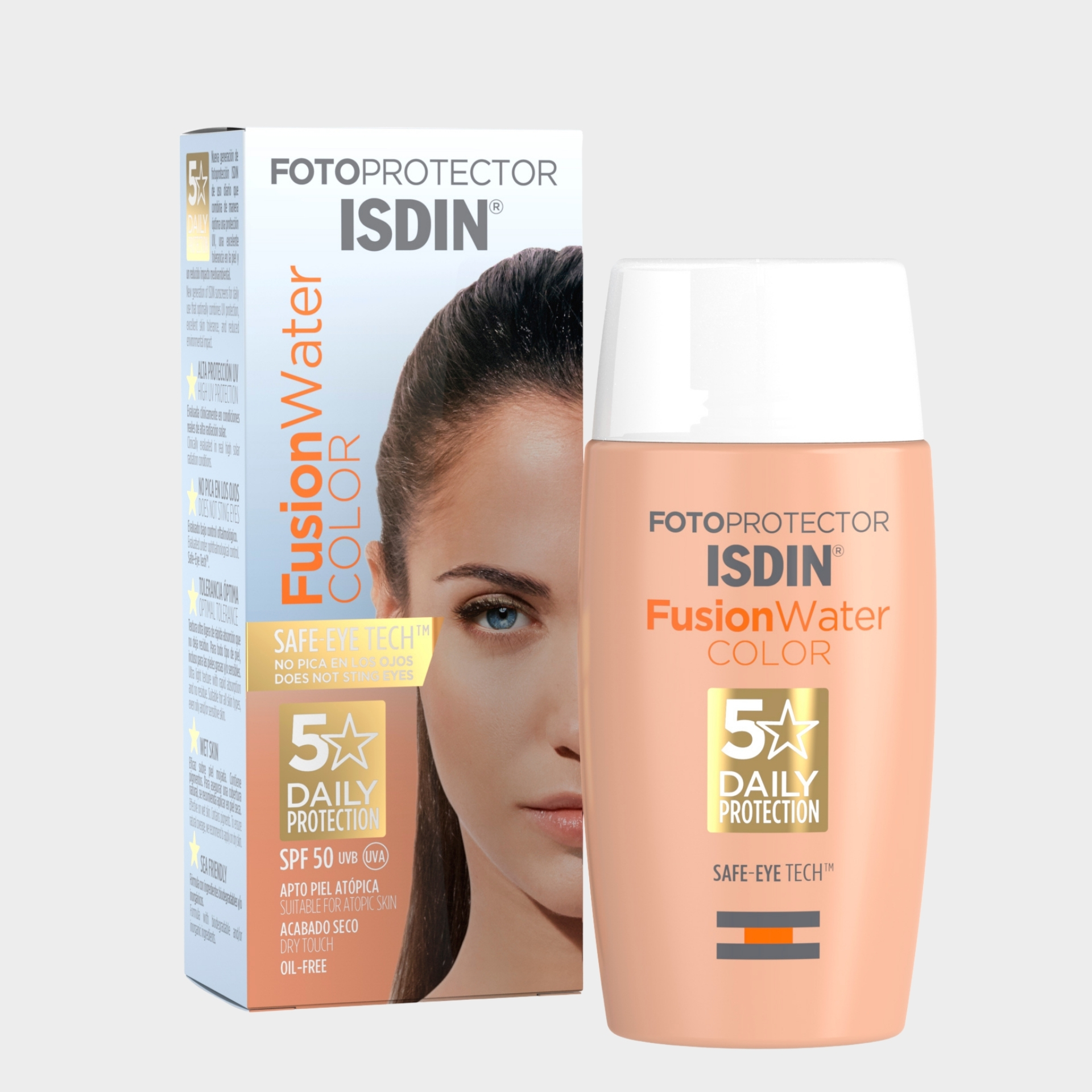 Protetor Solar Rosto Isdin Fotoprotector Fusion Water Color Com Cor SPF50+ 50 ml