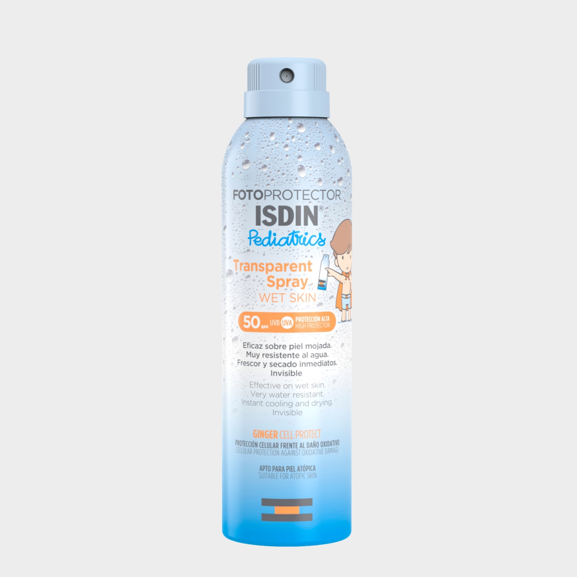 Protetor Solar Infantil Isdin Fotoprotector Pediatrics Spray Pele Molhada SPF50+ 250 ml