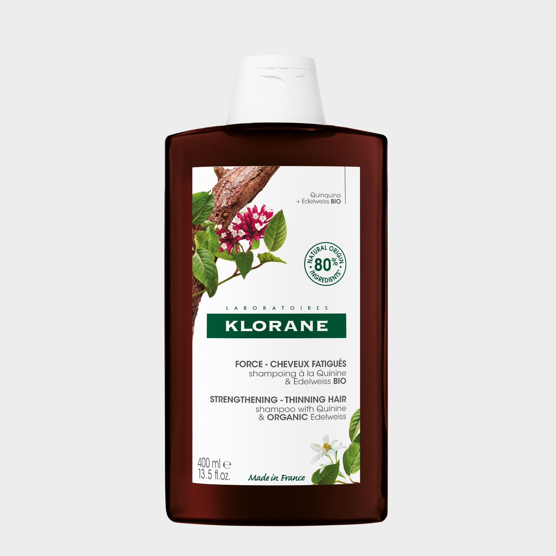 Champô Anti-Queda Klorane Quinina e Edelvaisse Bio Cabelos Desvitalizados Queda 400 ml