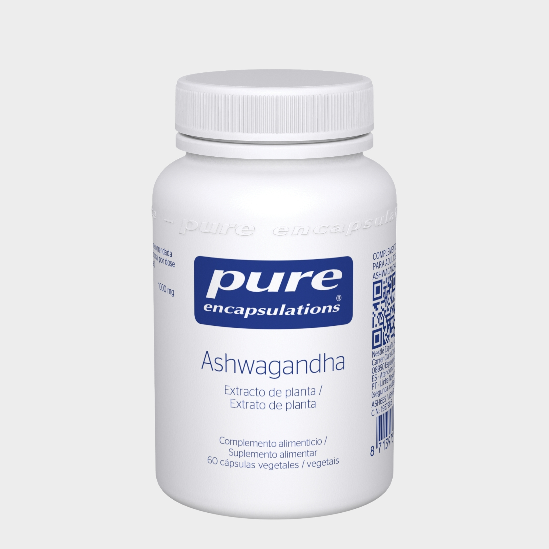 Suplemento Ansiedade & Performance Pure Encapsulations Ashwagandha 60 cáps