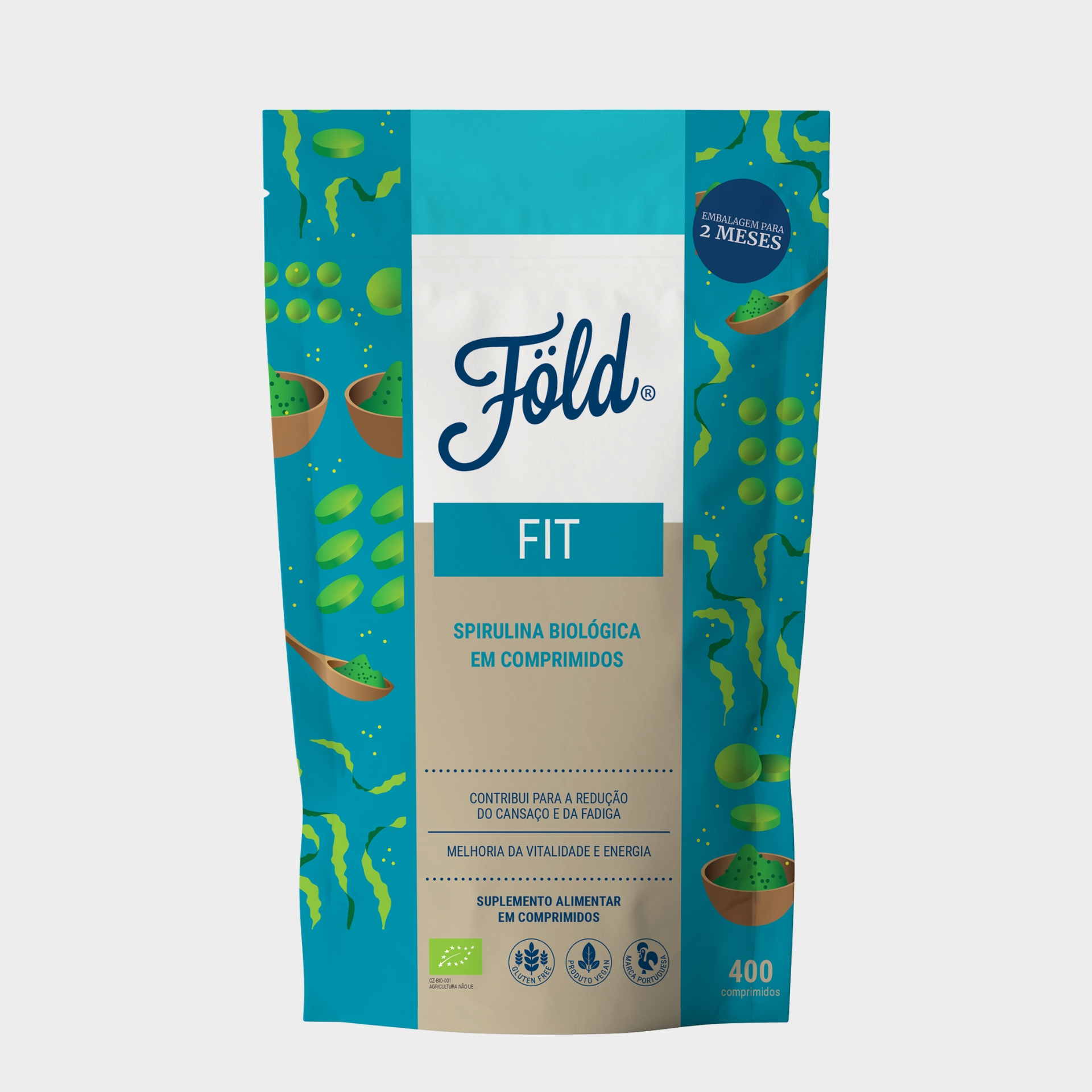 Föld Fit Spirulina Comprimidos Vitalidade & Apoio à Dieta 200 gr