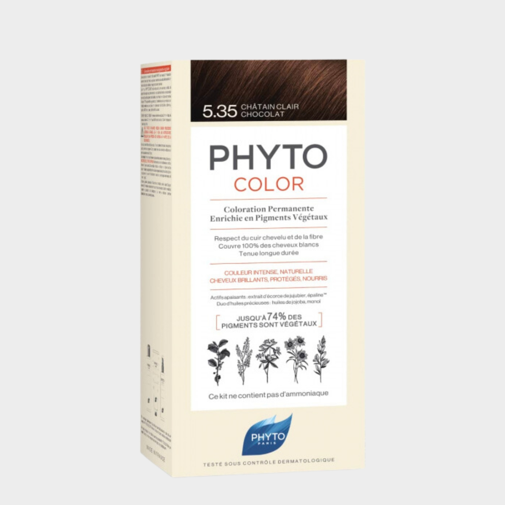 Creme Coloração Permanente Phyto Phytocolor Kit Tom 5.35 Castanho Claro Chocolate 1 un