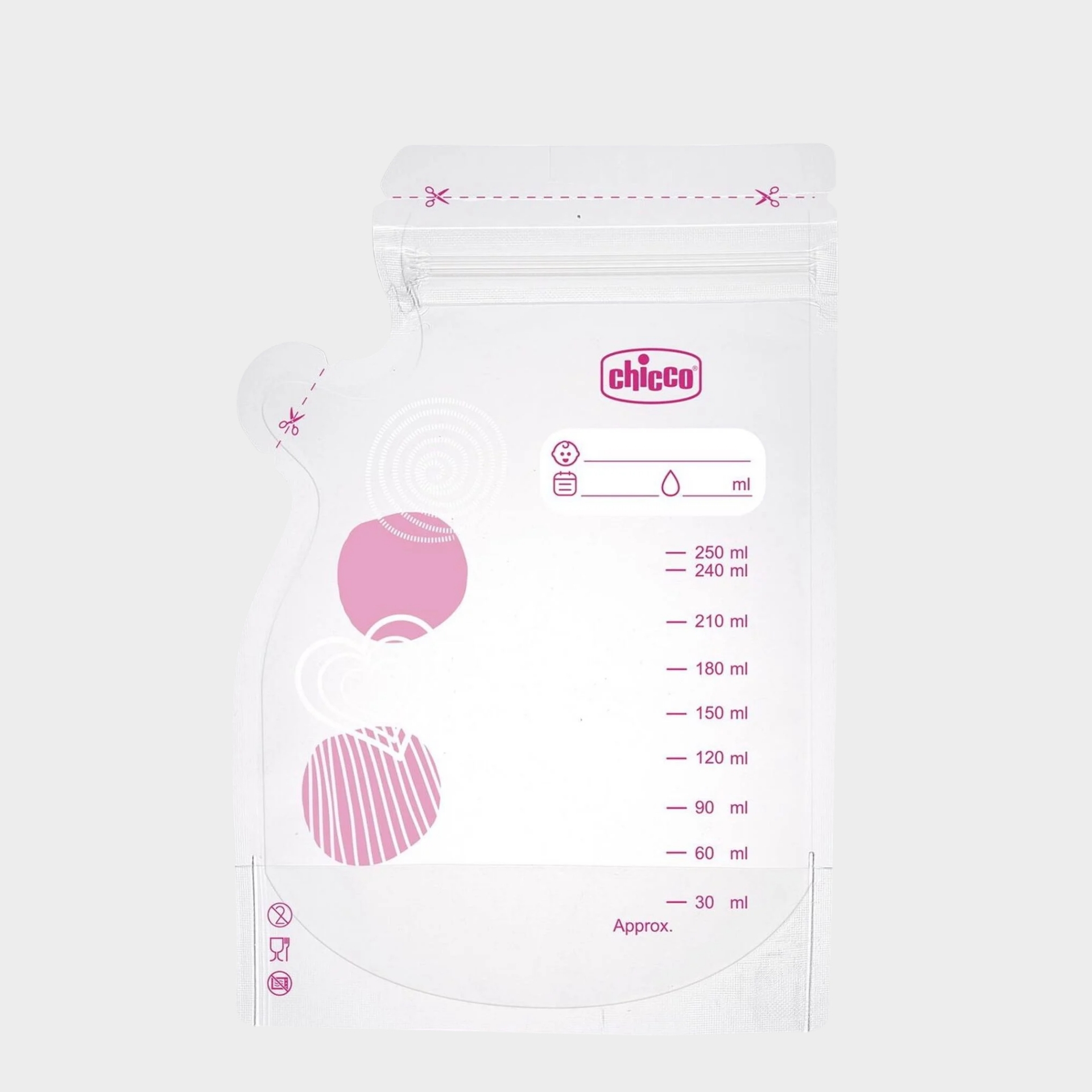 Sacos Conservação Leite Materno Chicco 250 ml x 30 un
