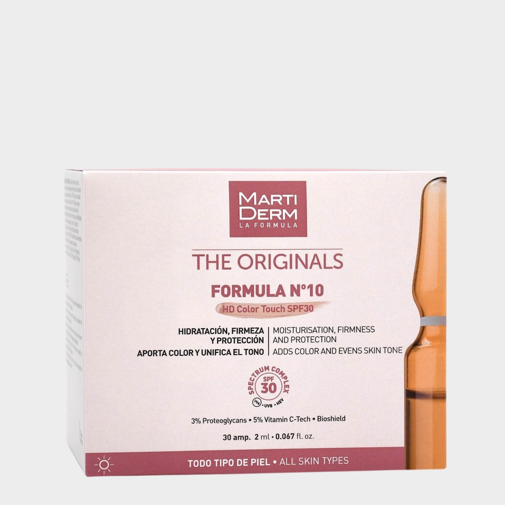 Ampolas MartiDerm Formula Nº10 SPF30 Hidratante & Uniformizante 30 un