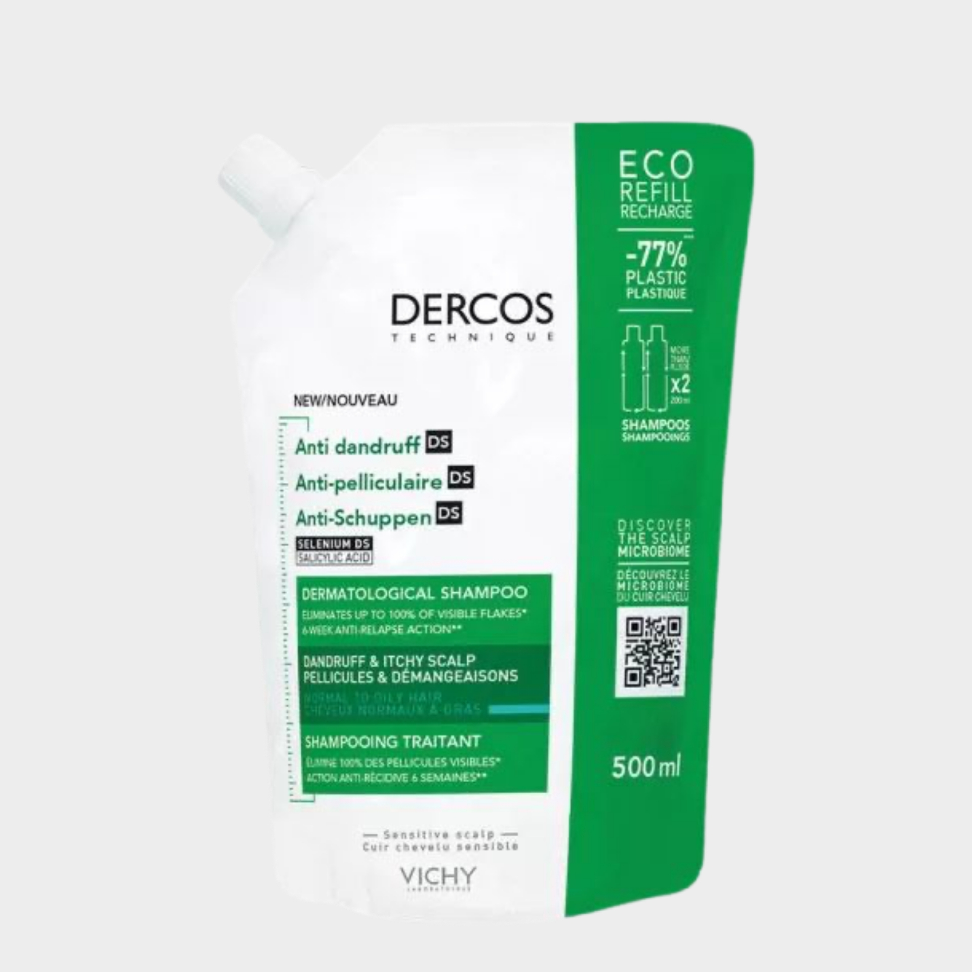 Champô Anti-Caspa Vichy Dercos Technique Caspa Oleosa Recarga 500 ml