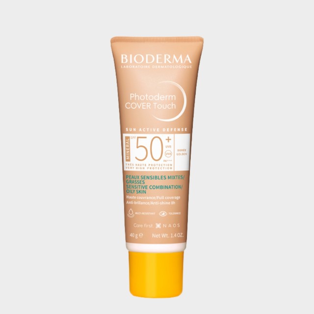 Protetor Solar Rosto Bioderma Photoderm Cover Touch Tom Dourado SPF50 40 ml