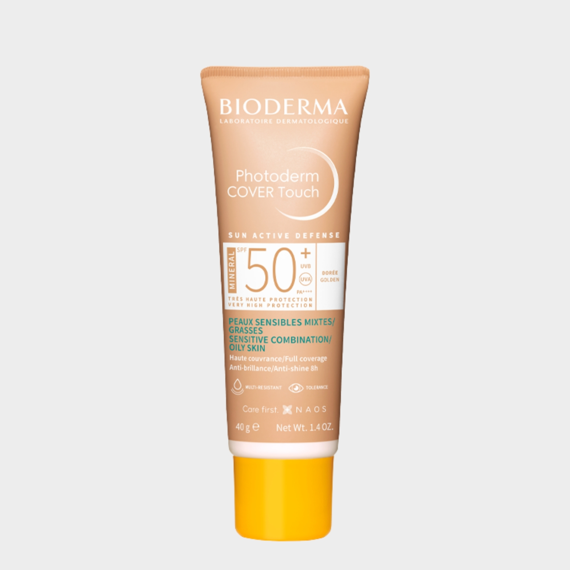 Protetor Solar Rosto Bioderma Photoderm Cover Touch Tom Dourado SPF50 40 ml