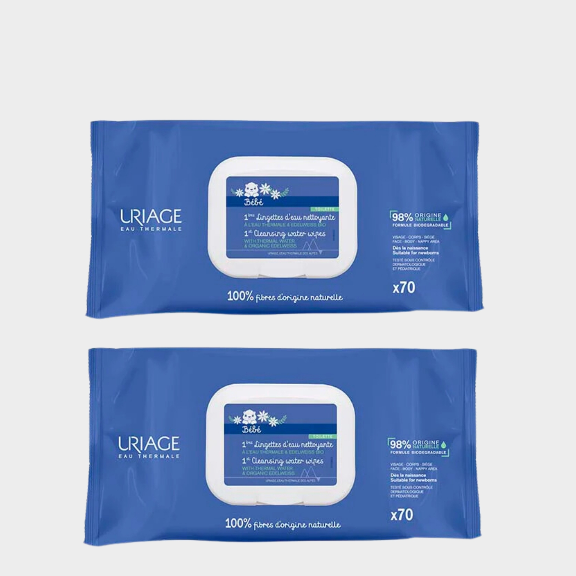 Toalhitas Uriage Bebé 70 un x 2