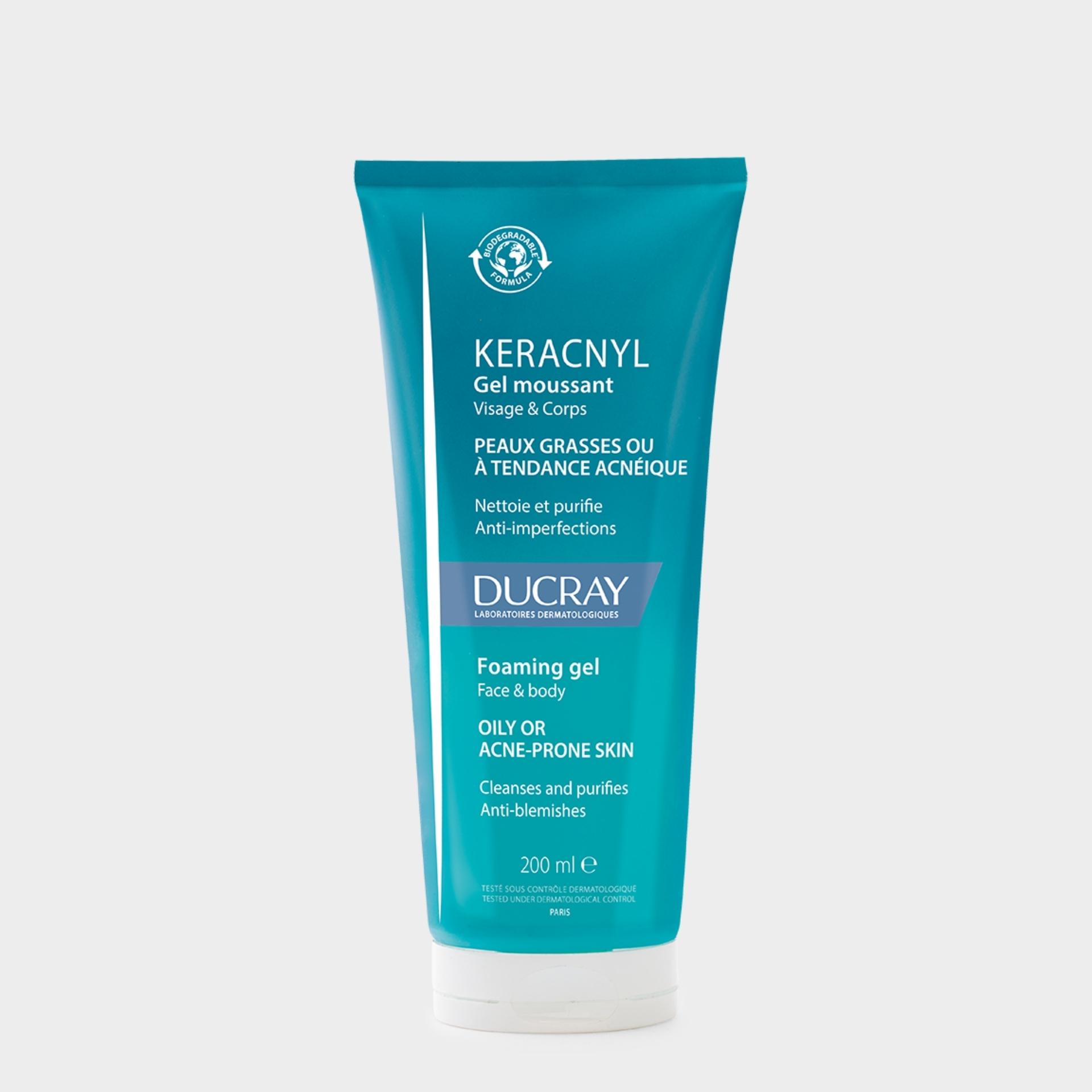 Gel Espuma Ducray Keracnyl Pele Oleosa Tendência Acneica 200 ml