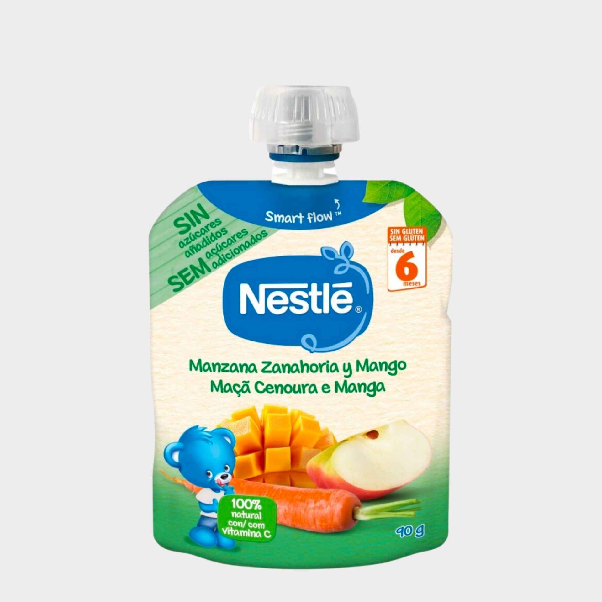 Fruta Para Bebé Nestlé Maçã Cenoura Manga +6 Meses 90 g
