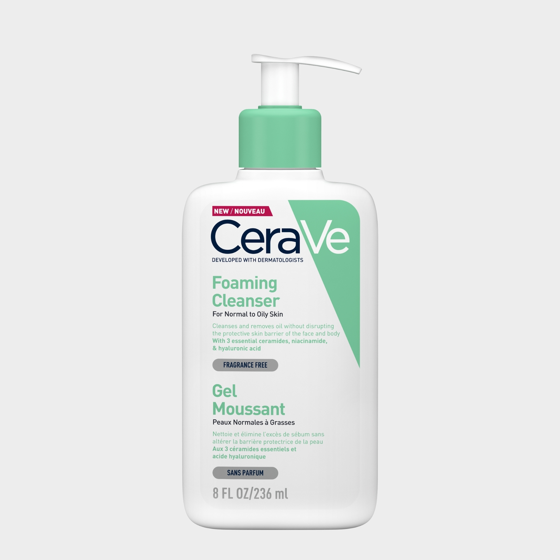 Gel Espuma de Limpeza CeraVê Pele Sensível Normal a Oleosa 236 ml