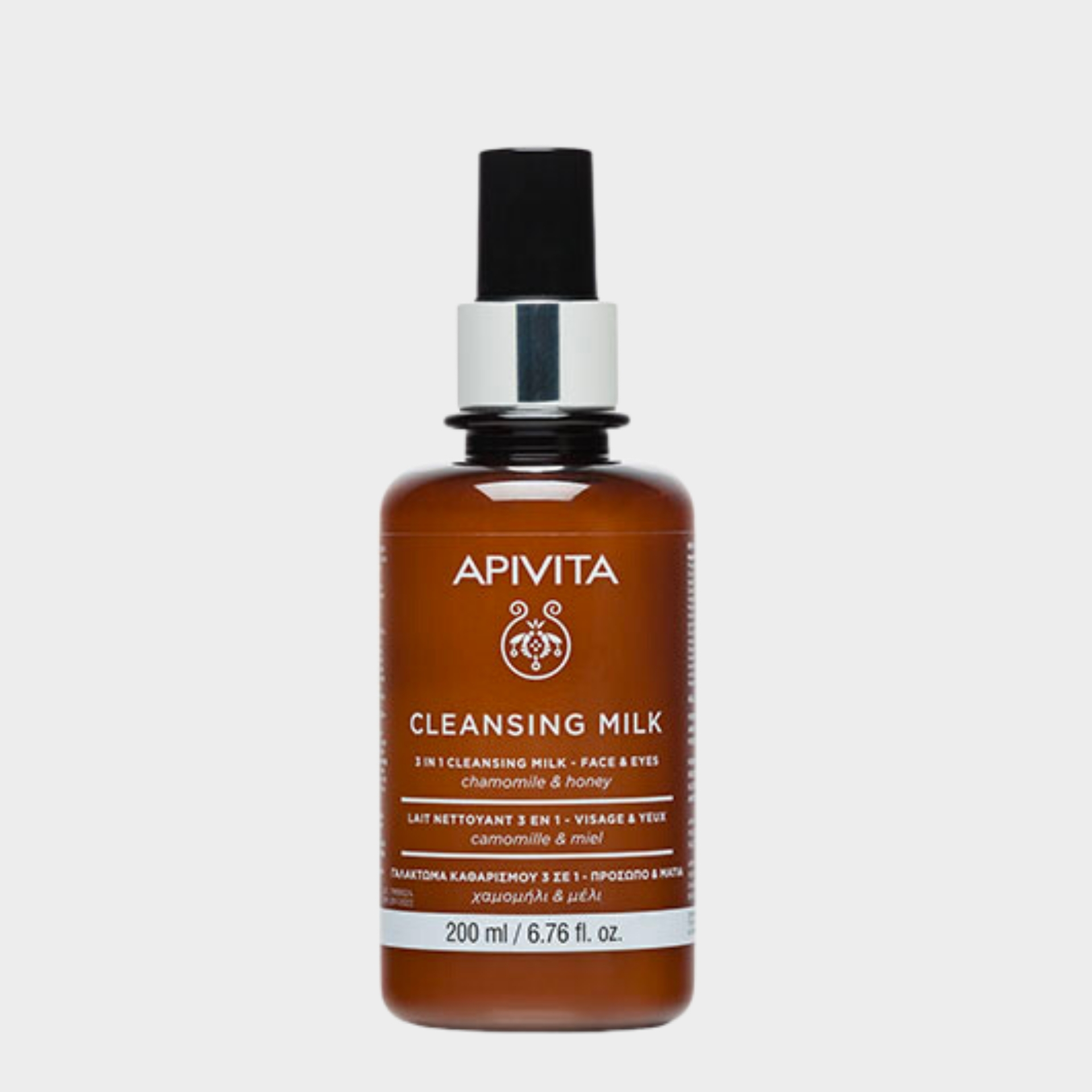 Leite de Limpeza Rosto e Olhos 3 em 1 Apivita 200 ml