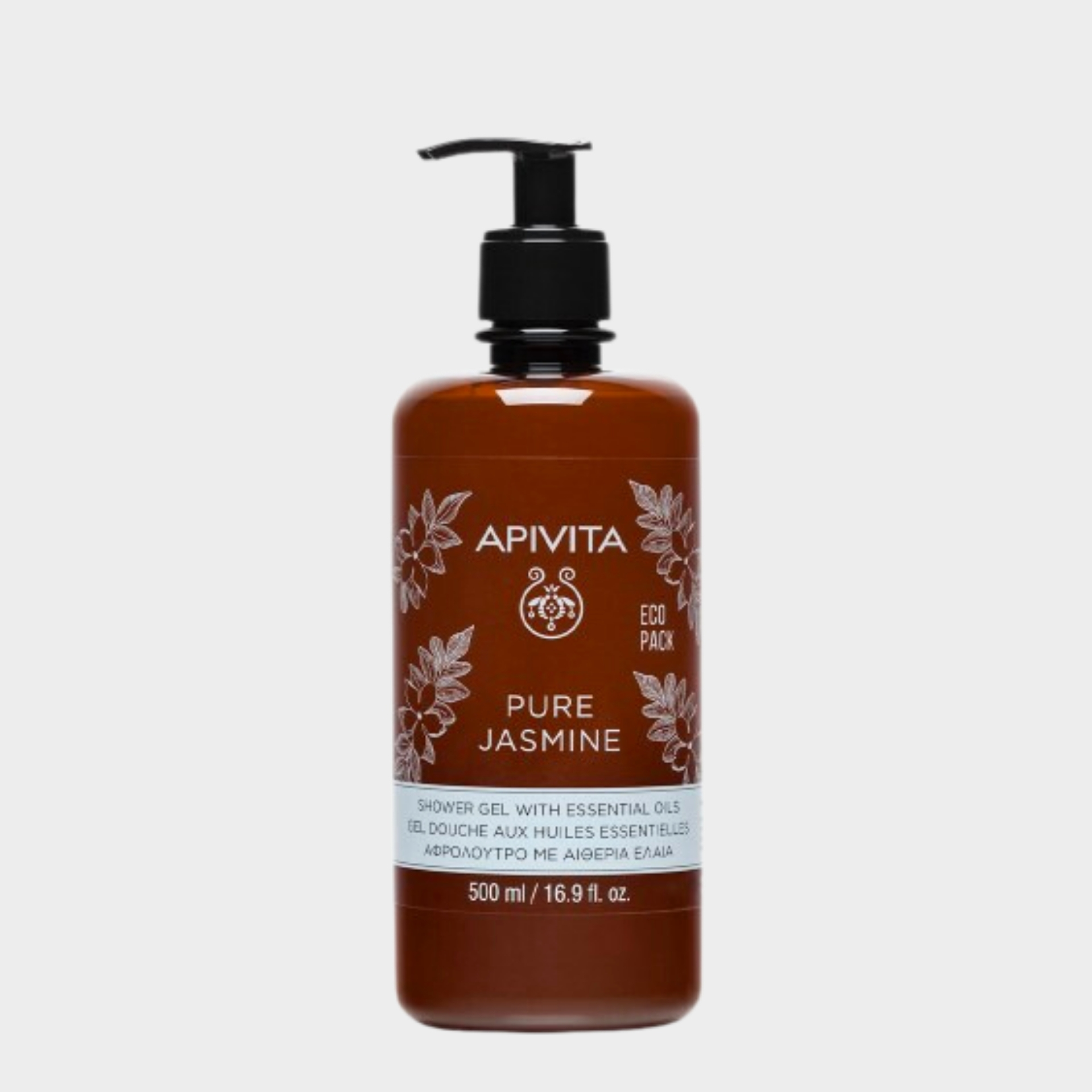 Gel de Banho Apivita Pure Jasmine com Óleos Essenciais Ecopack 500 ml