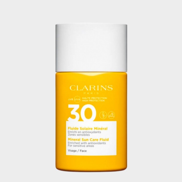 Protetor Solar Rosto Fluido Solar Mineral Clarins Fluide Solaire Minral Visage Zonas Sensveis SPF3