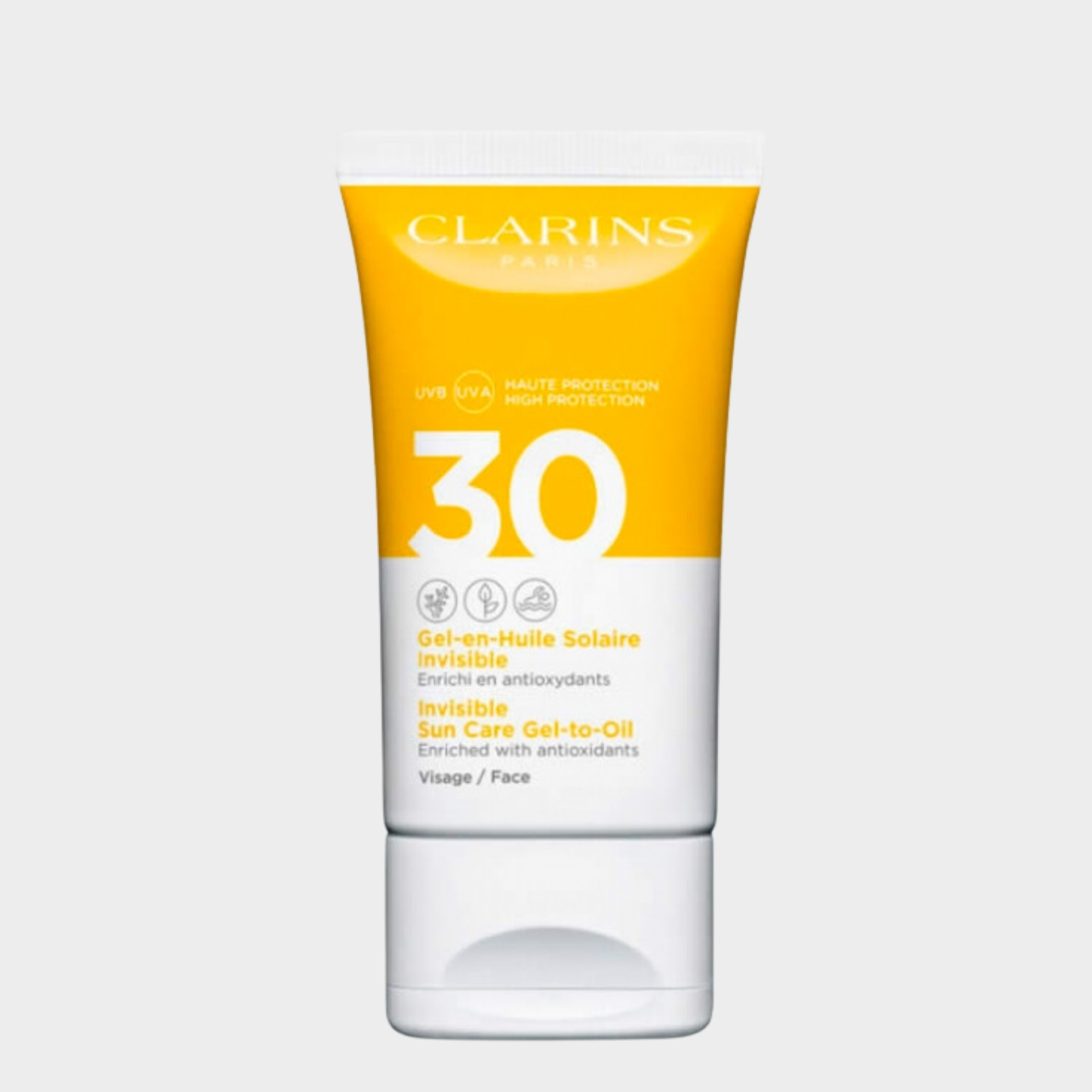 Protetor Solar Rosto Gel em Óleo Invisível Clarins Gel-en-Huile Solaire Invisible Visage SPF30 50 ml