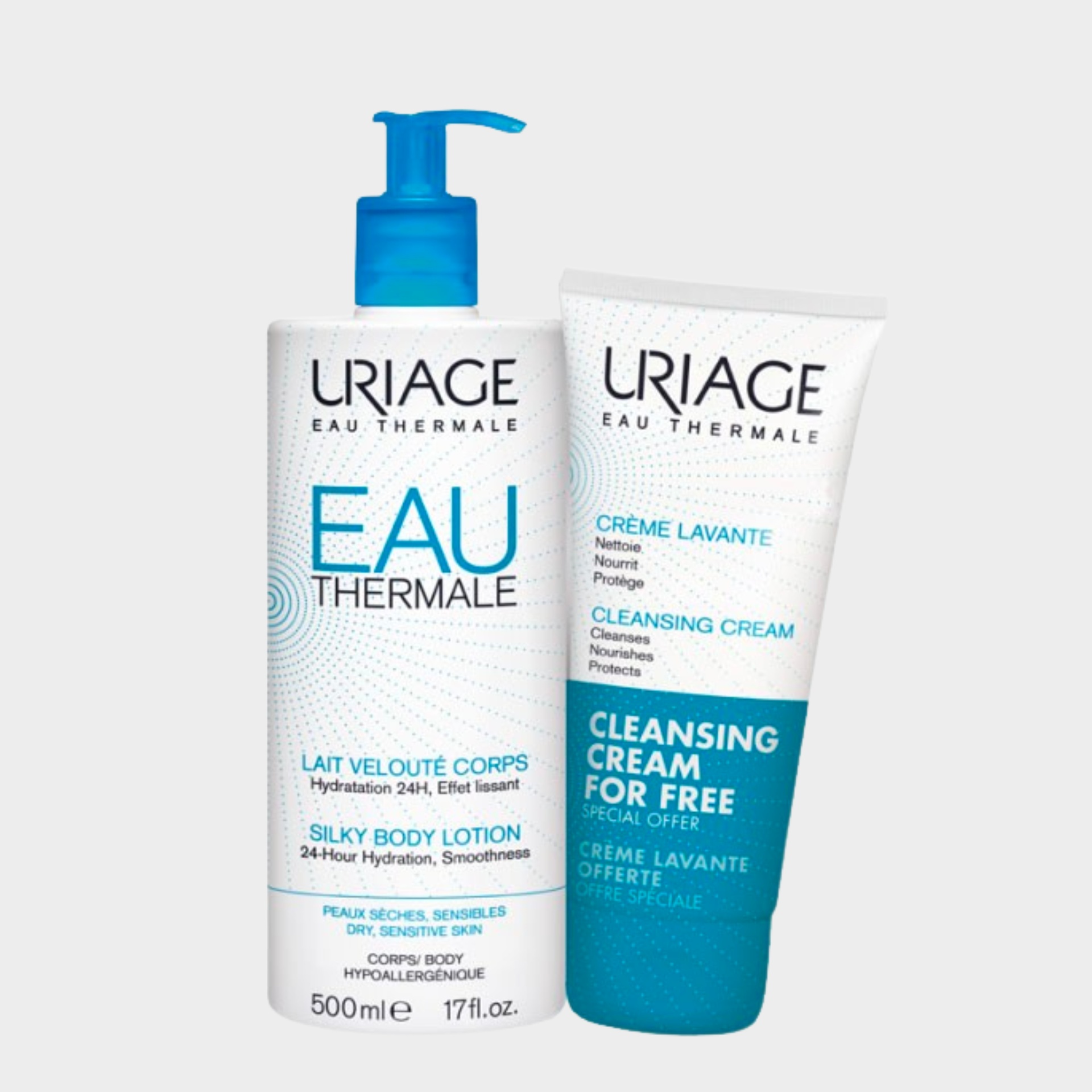 Loção Corporal + Creme Lavante Uriage Velouté 500 ml + 200 ml