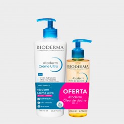 Conjunto Banho Bioderma Atoderm Creme Hidratante Ultra 500 ml + leo Duche 200 ml