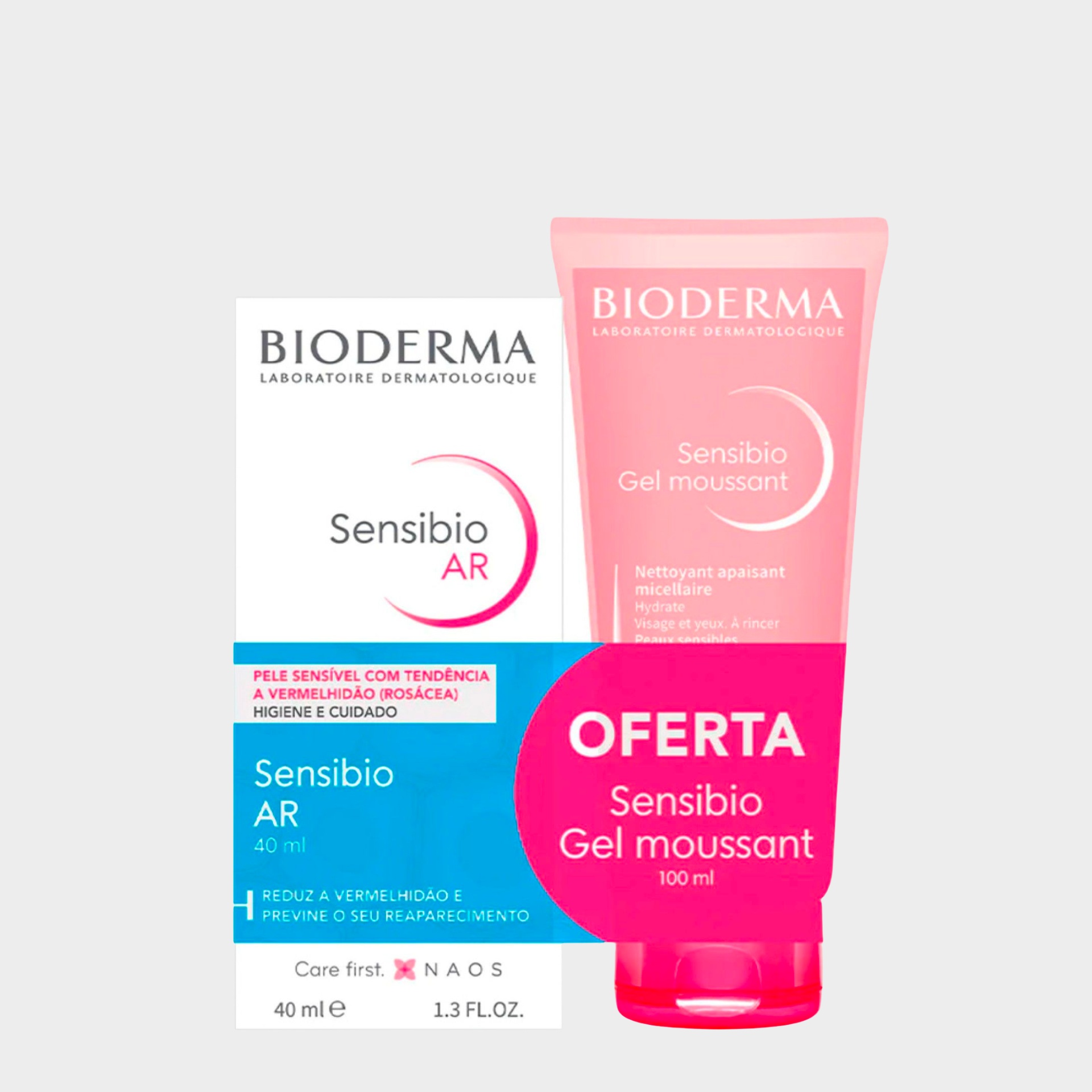 Creme Anti-Vermelhidão Sensibio + Gel Lavante Moussant Bioderma 40 + 100 ml