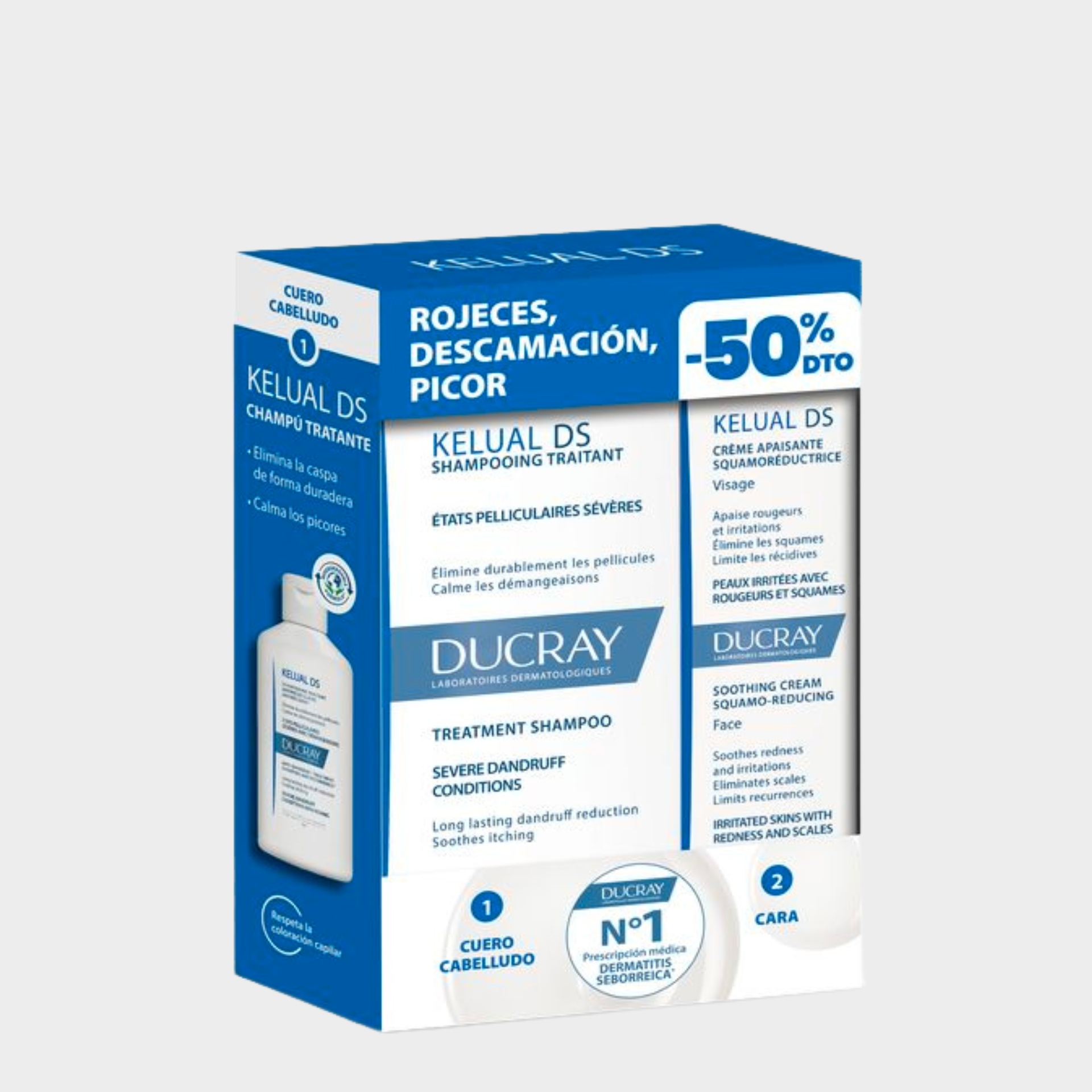 Champô Anti-Caspa Ducray Kelual DS + Champô Reequilibrante Ducray Elution 100 ml + 200 ml