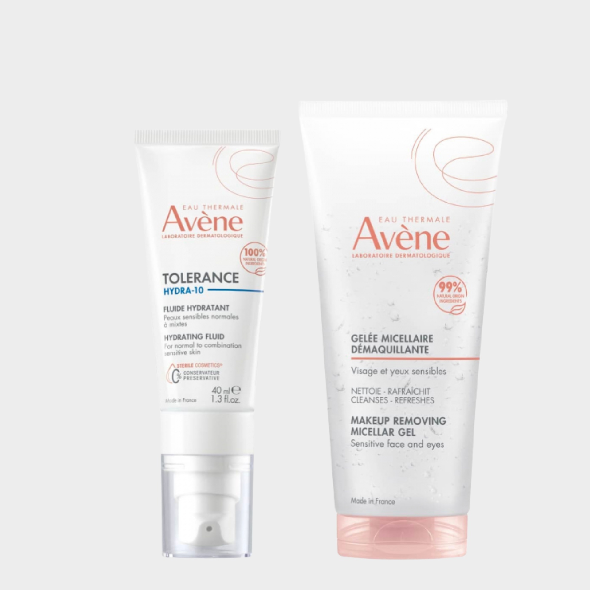 Creme Hidratante Rosto Avène Tolerance Hydra-10 Fluido 40 ml + Gel Micelar Desmaquilhante 100 ml