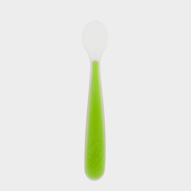 Colher Macia Beb Chicco Silicone Verde 6+ meses 1 un