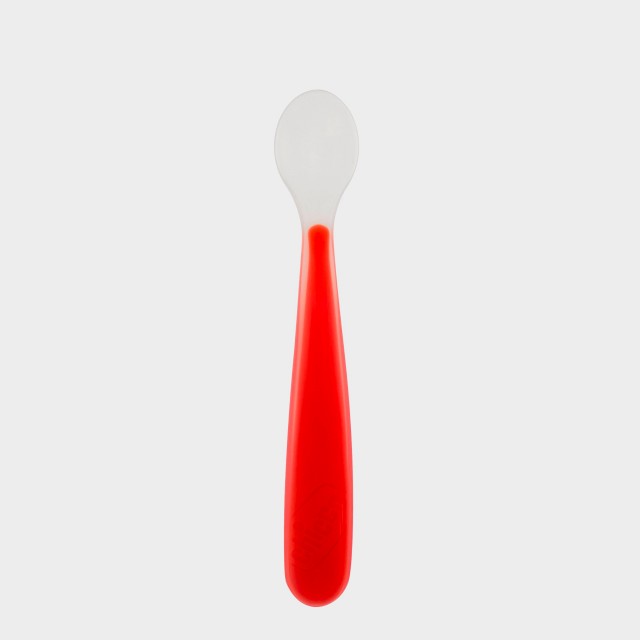 Colher Macia Beb Chicco Silicone Vermelha 6+ meses 1 un