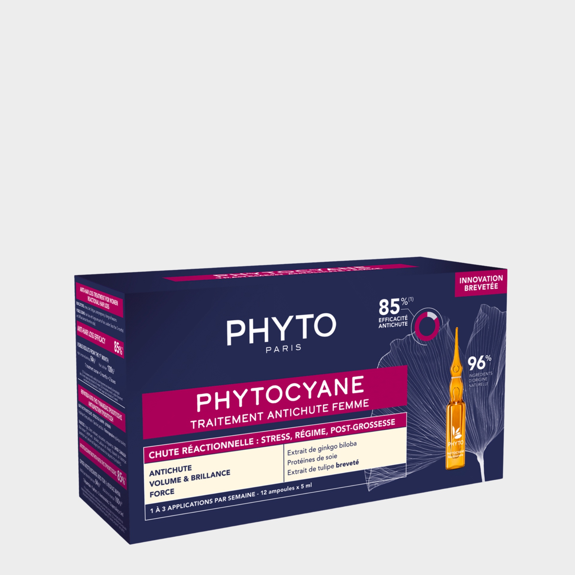 Ampolas Anti-Queda Phyto Phytocyane Queda Reacional Mulher 12 ampolas