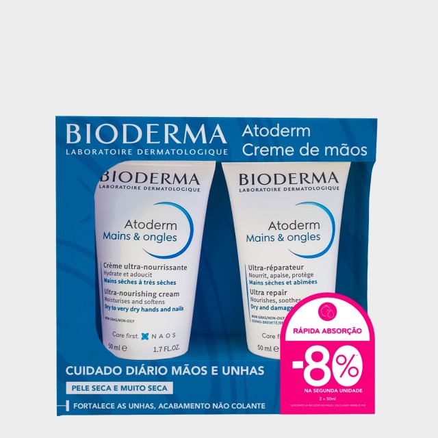 Pack Creme Mos & Unhas Bioderma Atoderm 2x 50 ml Preo Especial