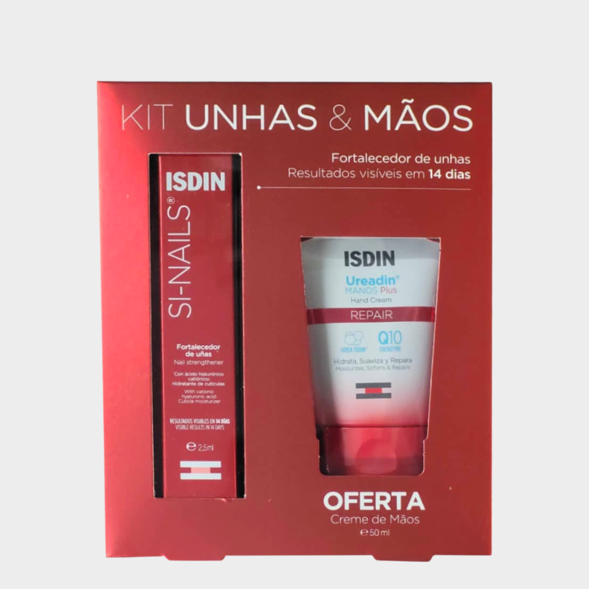 Pack Isdin Si-Nails Ureadin Fortalecedor Unhas 2,5 ml + Creme Mãos 50 ml Oferta 1 un